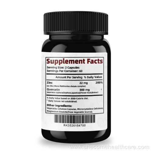 Zinc Quercetin Vitamin Antioxidant Immune Vitamin Capsules